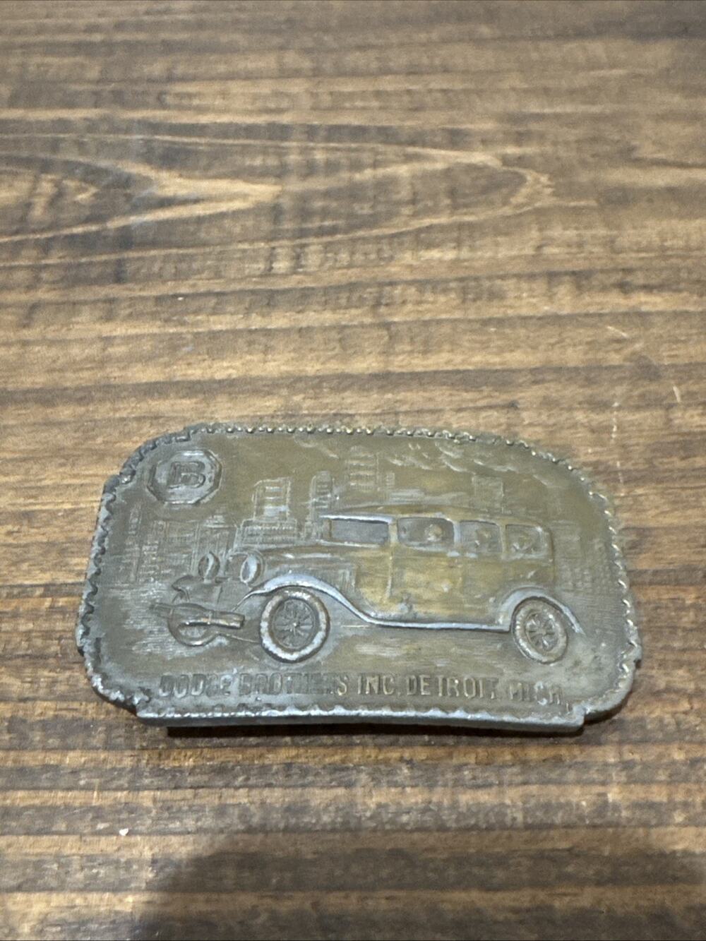 Vintage Rare Dodge Brothers Inc Auto Detroit, MI Men brass bronze Belt Buckle